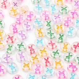 100Pcs 7mm Transparent Colorful A-Z Letter Acrylic Beads Round Flat Vowel Spacer Beads For Jewelry Making Diy Bracelet Necklace