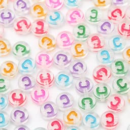 100Pcs 7mm Transparent Colorful A-Z Letter Acrylic Beads Round Flat Vowel Spacer Beads For Jewelry Making Diy Bracelet Necklace
