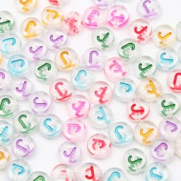 100Pcs 7mm Transparent Colorful A-Z Letter Acrylic Beads Round Flat Vowel Spacer Beads For Jewelry Making Diy Bracelet Necklace