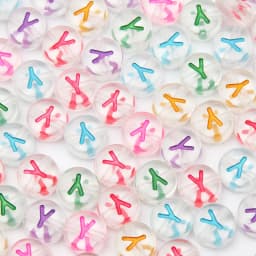 100Pcs 7mm Transparent Colorful A-Z Letter Acrylic Beads Round Flat Vowel Spacer Beads For Jewelry Making Diy Bracelet Necklace