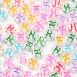 100Pcs 7mm Transparent Colorful A-Z Letter Acrylic Beads Round Flat Vowel Spacer Beads For Jewelry Making Diy Bracelet Necklace