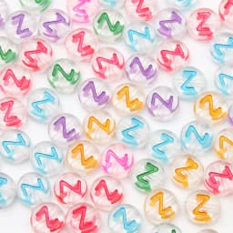 100Pcs 7mm Transparent Colorful A-Z Letter Acrylic Beads Round Flat Vowel Spacer Beads For Jewelry Making Diy Bracelet Necklace