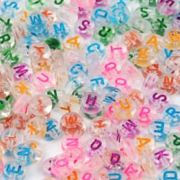 100Pcs 7mm Transparent Colorful A-Z Letter Acrylic Beads Round Flat Vowel Spacer Beads For Jewelry Making Diy Bracelet Necklace