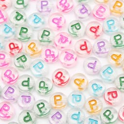 100Pcs 7mm Transparent Colorful A-Z Letter Acrylic Beads Round Flat Vowel Spacer Beads For Jewelry Making Diy Bracelet Necklace