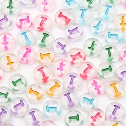 100Pcs 7mm Transparent Colorful A-Z Letter Acrylic Beads Round Flat Vowel Spacer Beads For Jewelry Making Diy Bracelet Necklace