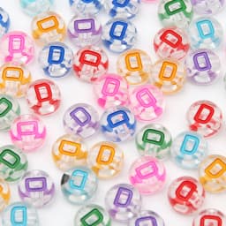 100Pcs 7mm Transparent Colorful A-Z Letter Acrylic Beads Round Flat Vowel Spacer Beads For Jewelry Making Diy Bracelet Necklace