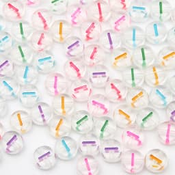 100Pcs 7mm Transparent Colorful A-Z Letter Acrylic Beads Round Flat Vowel Spacer Beads For Jewelry Making Diy Bracelet Necklace