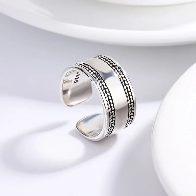 New in 925 Sterling Silver Smooth Surface Adjustable Rings For Women Vintage Female Jewelry Wholesale