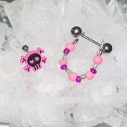 Ear Studs Y2K Style Piercing Jewelry Pink Earrings Eye Catching Ear Jewelry Alloy Material Ear Pins Gift for Women