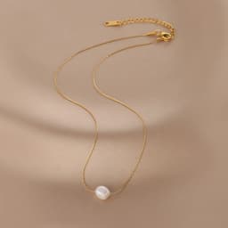 316L Stainless Steel New Fashion Fine Jewelry Natural Freshwater Pearl Charms Chain Choker Necklaces & Pendant For Women