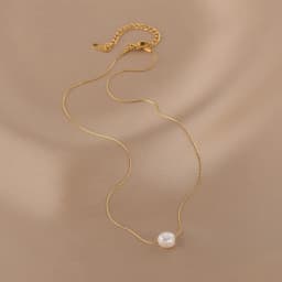 316L Stainless Steel New Fashion Fine Jewelry Natural Freshwater Pearl Charms Chain Choker Necklaces & Pendant For Women