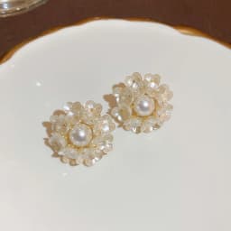 Elegant Imitation Pearl Earrings Women Double Side White Shell Pearl Stud Earrings Exquisite Ear Jewelry For Party Banquet A-