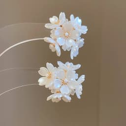 Elegant Imitation Pearl Earrings Women Double Side White Shell Pearl Stud Earrings Exquisite Ear Jewelry For Party Banquet A-