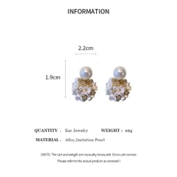 Elegant Imitation Pearl Earrings Women Double Side White Shell Pearl Stud Earrings Exquisite Ear Jewelry For Party Banquet A-