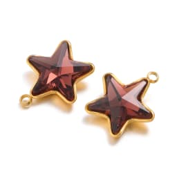 5Pcs Stainless Steel Star Glass Charms Pendants for DIY Fashion Jewelry Girl Gifts Necklace Materials Findings Bracelets Bulk