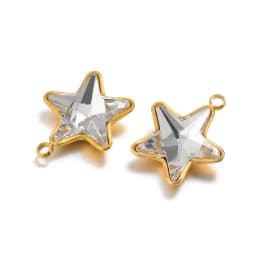 5Pcs Stainless Steel Star Glass Charms Pendants for DIY Fashion Jewelry Girl Gifts Necklace Materials Findings Bracelets Bulk