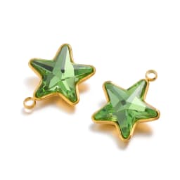 5Pcs Stainless Steel Star Glass Charms Pendants for DIY Fashion Jewelry Girl Gifts Necklace Materials Findings Bracelets Bulk