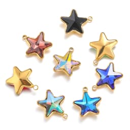 5Pcs Stainless Steel Star Glass Charms Pendants for DIY Fashion Jewelry Girl Gifts Necklace Materials Findings Bracelets Bulk