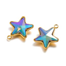 5Pcs Stainless Steel Star Glass Charms Pendants for DIY Fashion Jewelry Girl Gifts Necklace Materials Findings Bracelets Bulk
