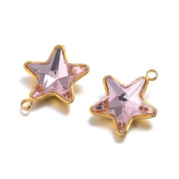5Pcs Stainless Steel Star Glass Charms Pendants for DIY Fashion Jewelry Girl Gifts Necklace Materials Findings Bracelets Bulk