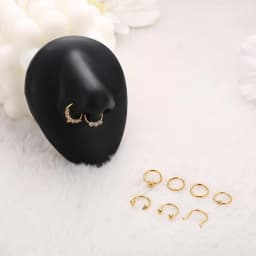 Drperfect 16G Septum Ring Jewelry Earrings Stainless Steel Hoop Nose Rings for Women Helix Tragus Lip Cartilage Septum Piercing