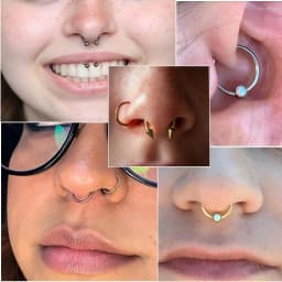 Drperfect 16G Septum Ring Jewelry Earrings Stainless Steel Hoop Nose Rings for Women Helix Tragus Lip Cartilage Septum Piercing