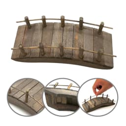 1:12 Dollhouse Mini Wooden Arch Bridge with Railings Miniatures Fairy Garden Miniature Crafts B03E