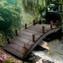 1:12 Dollhouse Mini Wooden Arch Bridge with Railings Miniatures Fairy Garden Miniature Crafts B03E