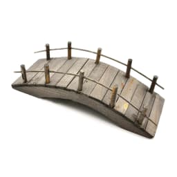 1:12 Dollhouse Mini Wooden Arch Bridge with Railings Miniatures Fairy Garden Miniature Crafts B03E