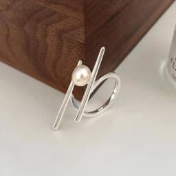 BFCLUB Silver Color Unique Pearl Ring For Women Jewelry Finger Open Vintage Handmade Ring Allergy For Party Birthday Gift