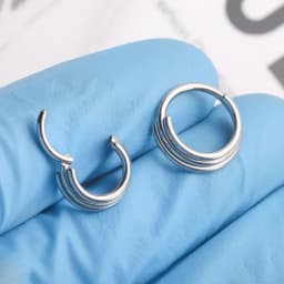 ASTM F136 Titanium Nose Piercing Segment Rings 3 Layer Nose Septum Ring Hoop 16G Ear Tragus Helix Clicker Earring Body Jewelry