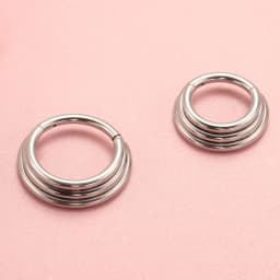 ASTM F136 Titanium Nose Piercing Segment Rings 3 Layer Nose Septum Ring Hoop 16G Ear Tragus Helix Clicker Earring Body Jewelry