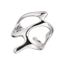 Punk Geometric Irregular Liquid Lava Waterdrop Shaped Open Rings For Women Vintage Silver Color Metal Rings Personality Jewelry