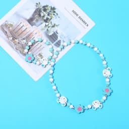 2pcs/Set Fashion Natural Wood Beads Jewelry Cute Animal Pattern Necklace Bracelet For Children Party Jewelry Girl Birthday Gift