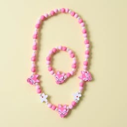 2pcs/Set Fashion Natural Wood Beads Jewelry Cute Animal Pattern Necklace Bracelet For Children Party Jewelry Girl Birthday Gift