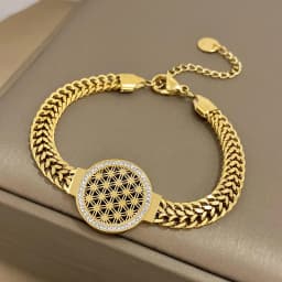 DODOHAO Stainless Steel Fashion Portrait Coin Wide Bracelets Bangles Exquisite 18K Gold Plated Women's Jewelry Cuff Bracelet
