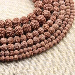 Natural Mala Rudraksha Beads 108PCS 6 8 10 12 mm Prayer Buddhist for Bracelet Necklace Meditation Practice DIY Jewelry Making