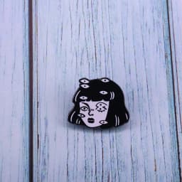 Pin Club | Cartoon Horror Girl Lapel Badge High Quality Metal Brooch Custom Terror Movies Jewelry Gift Accessories Dropshipping
