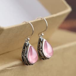 Huitan Green/Red Pear Stone Drop Earrings for Women Ethnic Style Aesthetic Carved Pattern Temperament Lady's Earrings Jewelry