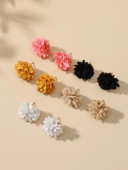 10 pieces of floral fabric earrings set, fresh and simple, light luxury women's fashion set, vacation tourism show, ball earring