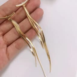 Fashion Stainless Steel Gold Color Long Tassel Earrings for Women Simple Geometric Unique Korean Earrings Wedding Jewelry Gifts
