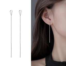 Fashion Stainless Steel Gold Color Long Tassel Earrings for Women Simple Geometric Unique Korean Earrings Wedding Jewelry Gifts