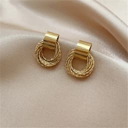 Trendy Korean Minimalist Statement Clip Earrings Jewelry Elegant Gold Color Goemtric Clip Earrings Without Piercing for Women