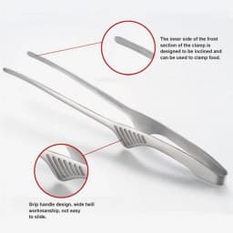 JJYY 304 Stainless Steel Food Tongs Long Handle Non-Slip Barbecue Tongs Steak Tongs Kitchen Cooking Tools kitchen accessories