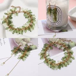 10pcs/Lot Acrylic Pendant Green Color Line Leaf CharmsFor DIY Home Craft Handmade Making Bracelet Earring Necklace