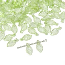 10pcs/Lot Acrylic Pendant Green Color Line Leaf CharmsFor DIY Home Craft Handmade Making Bracelet Earring Necklace