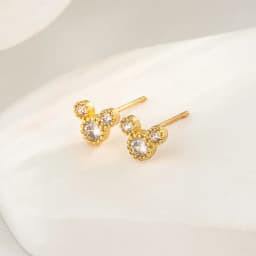 New Fashion Cute Mini Mouse Ear Stud Earrings For Women Female Zircon Girls Piercing Jewelry Accessories Gifts Qd342