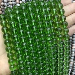 Natural Stone Colorful Garnet Red Amber Yellow Olive Green Glass Crystal Round Loose Beads For Jewelry Making DIY Bracelet