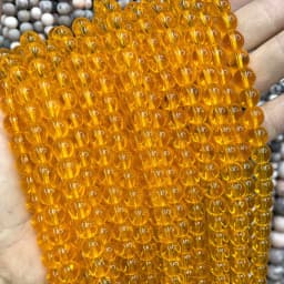 Natural Stone Colorful Garnet Red Amber Yellow Olive Green Glass Crystal Round Loose Beads For Jewelry Making DIY Bracelet