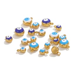 10pcs Stainless Steel Round Small Charms Devil's Eye Charms For Jewelry Making Earring Bracelet Pendant Jewelry Findings Bulk